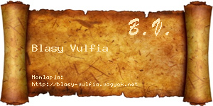 Blasy Vulfia névjegykártya